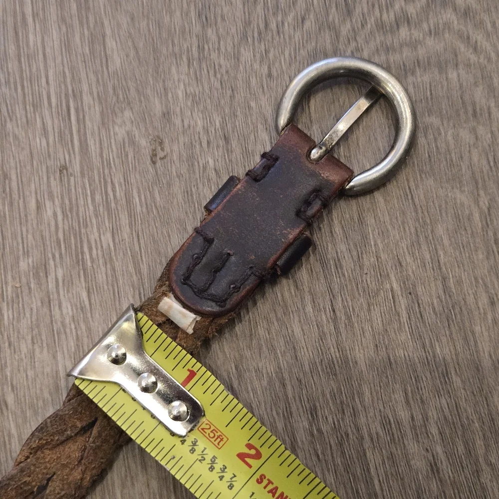 Mens Y2k AEO American Eagle Brown Leather Braided Belt 40-42